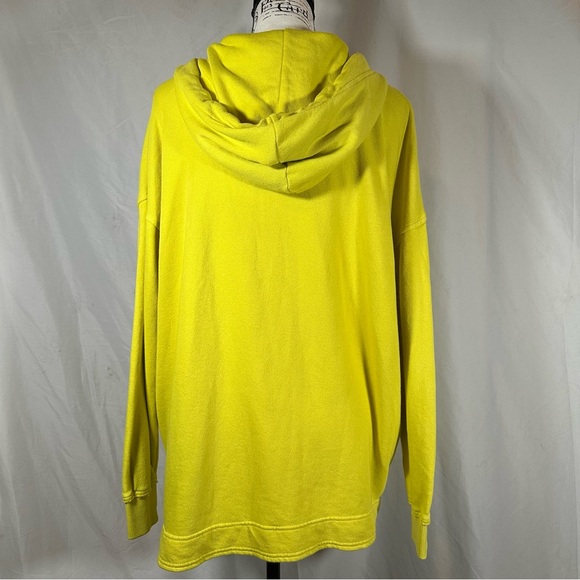 AERIE‎ Beach Weekend Oversized Hoodie Size X-Small Yellow Lime Green 100% Cotton - Picture 3 of 7